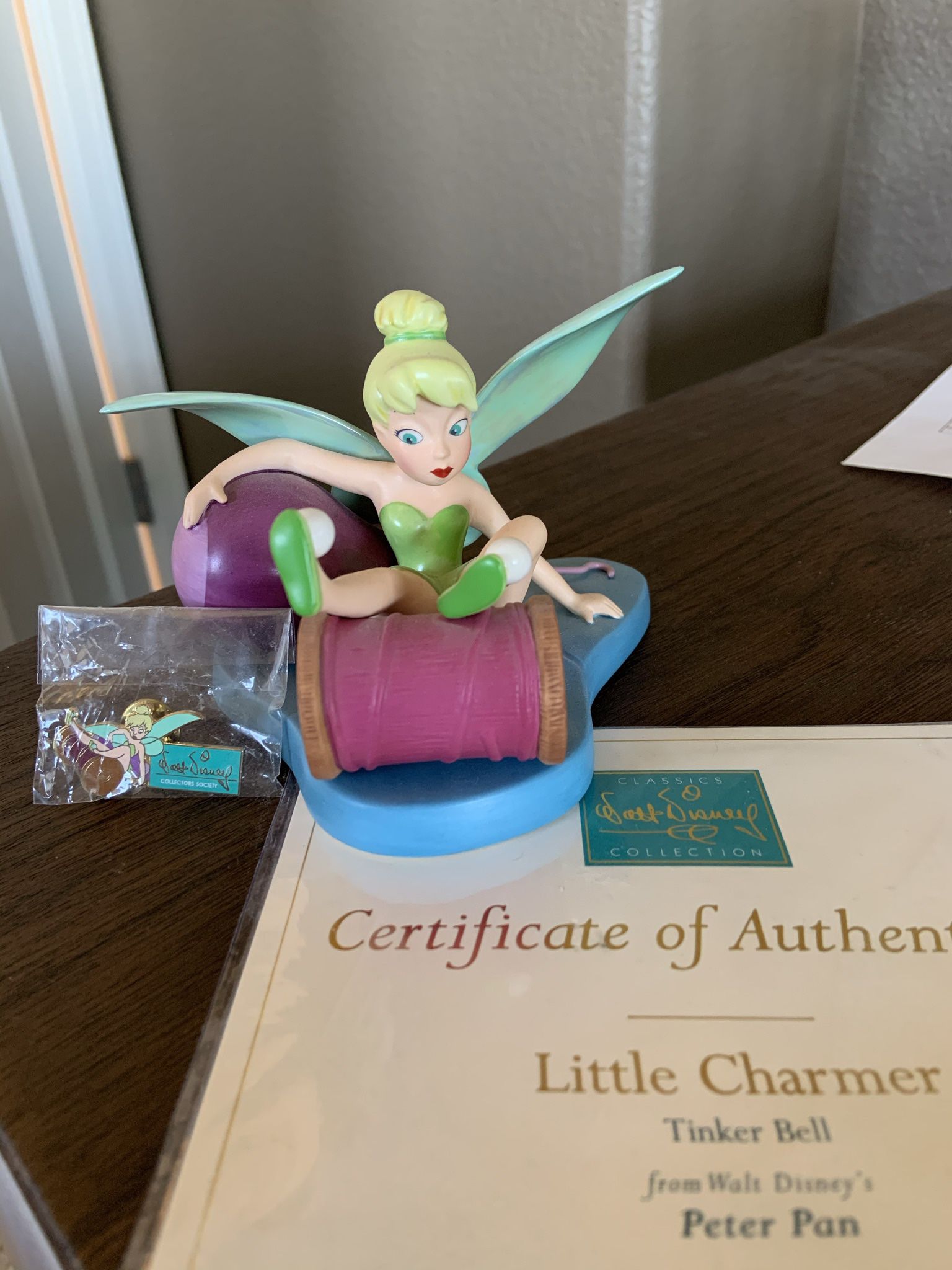 Tinker Bell Collectable With Certificate And Pin