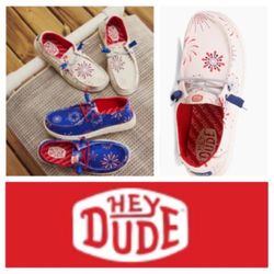 NEW!  Hey Dude Women's Wendy Slip-On in ‘White Fireworks’