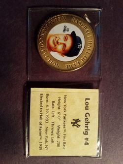 Lou Gehrig Baseball Hall of Fame Medallion collection.