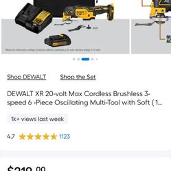 DEWALT XR 20-volt Max Cordless Brushless 3-speed 6-Piece Oscillating Multi-Tool