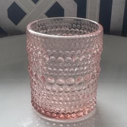 Set of 36 Pink glass votive candle holders
