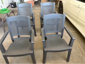 4 Durable Resin Patio Armchairs