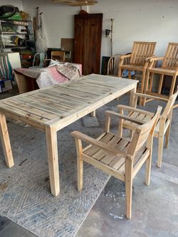 Douglas Fir Dining table & 2 chairs