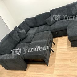 New Large Black Sectional 