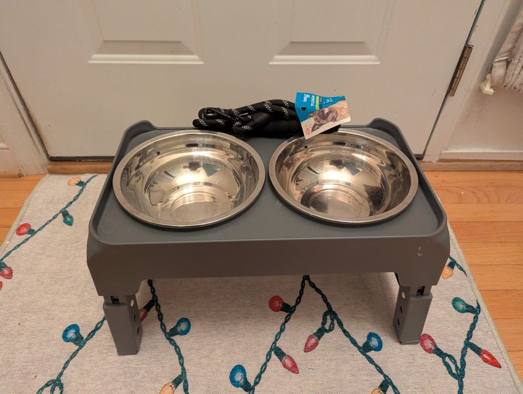 Elevated Adjustable Dog Bowl for Medium to Large Dog