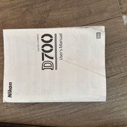 Nikon D700 Digital Camera Original Instruction Manual
