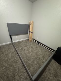 Grey queen bed frame