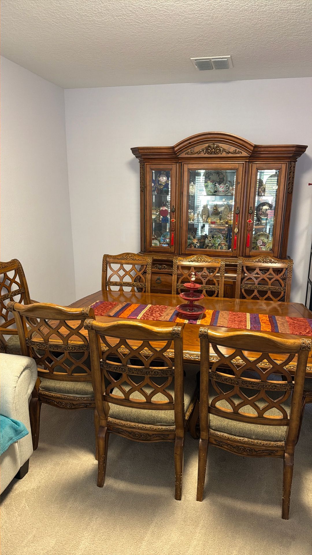 China Cabinet & Large 8 Chairs Dining Room Table For Large Family Forsake Best Offer