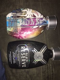Tanning lotions from Sunday’s blue Box Tanning