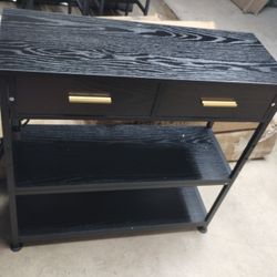 Console Table with 2 Drawers, Black