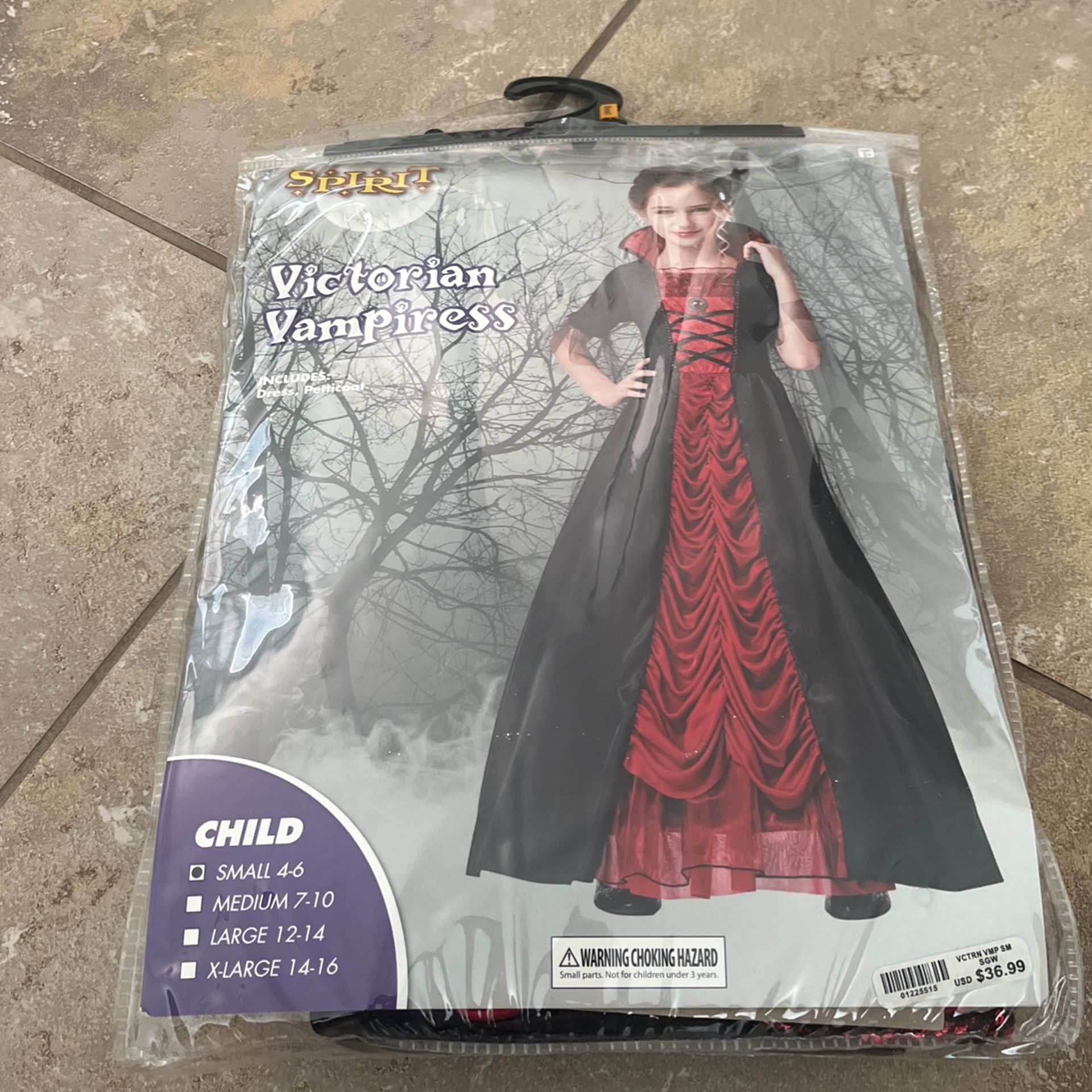 Vampire Costume Small 4-6 Kids
