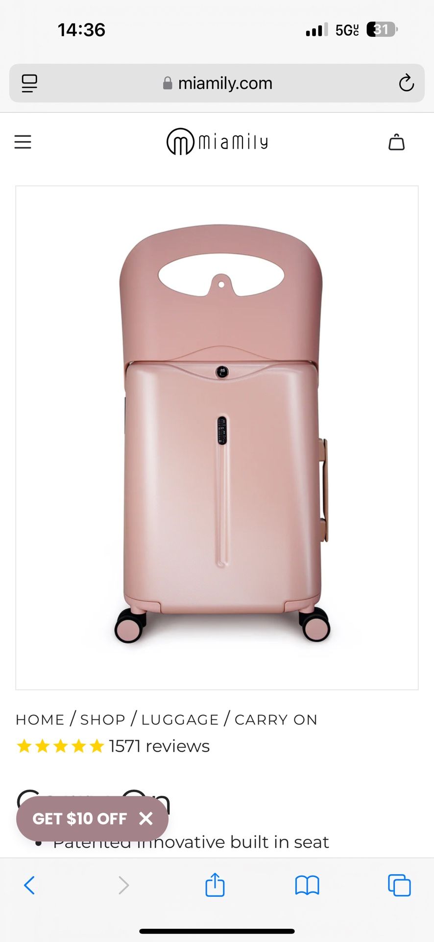 MiaMily Carry In luggage
