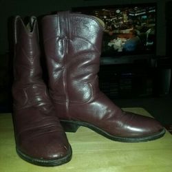 VTG UNISEX Cordovan Leather Cowboy Boots (Men 7 1/2 D) (Woman 7 1/2 D) 
