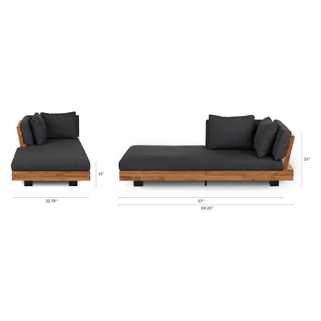 ARTICLE “Lubek” Outdoor Chaise Lounge – Slate Gray