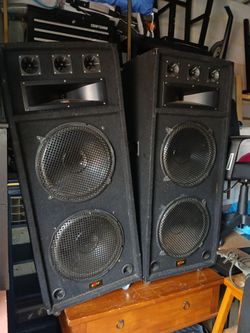 Pair of EXIT Dual 15-Inch PA DJ Speakers