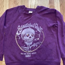 Vintage Grateful Dead Shirt Sweatshirt “On The Road Again 1980” Rare Made In USA