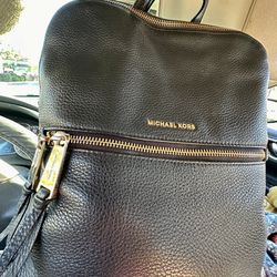Michael Kors, Black Leather Backpack Purse