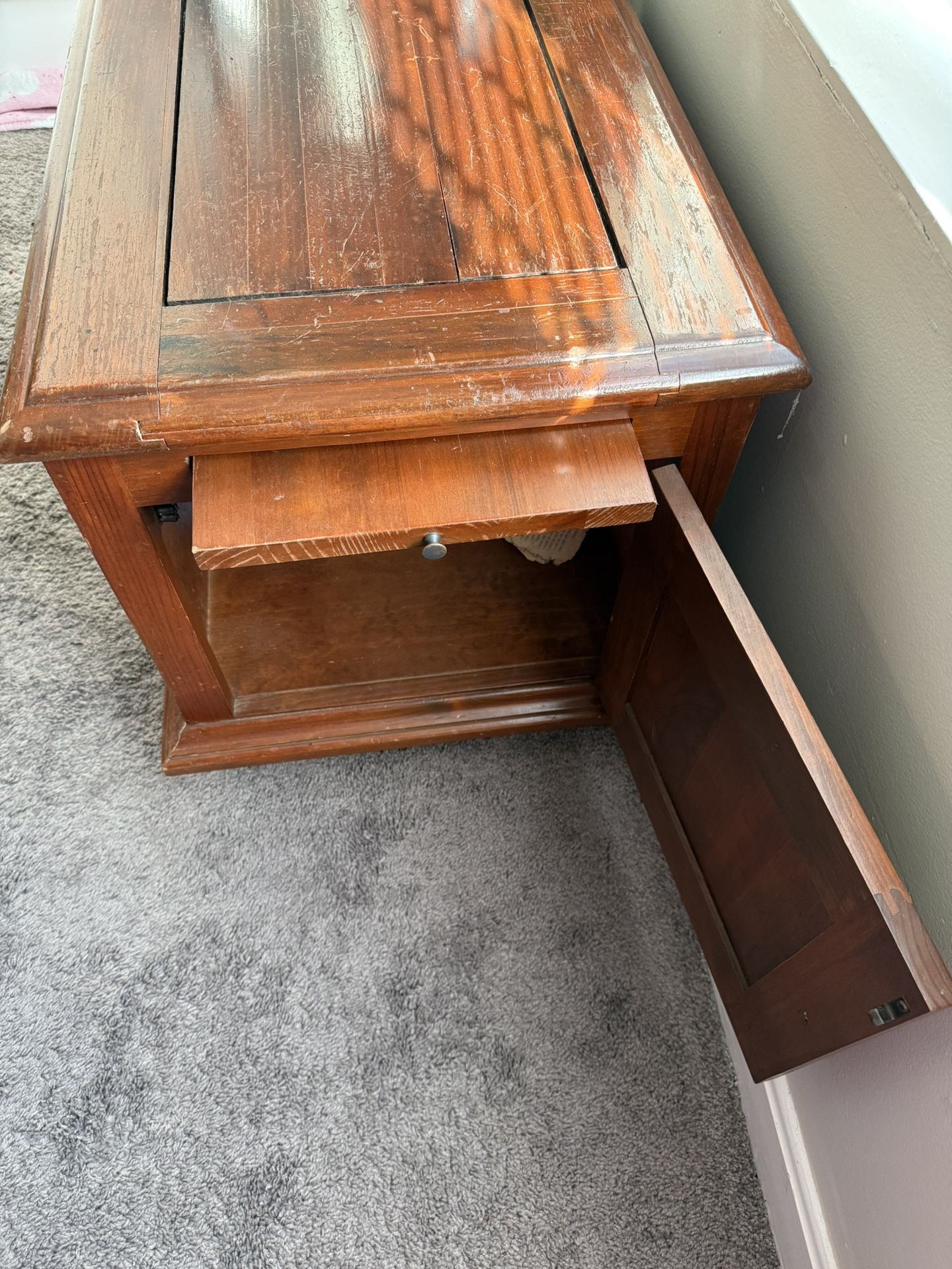 Wooden Storage And Side Table