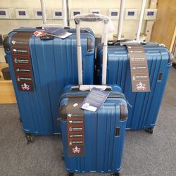 GABBIANO 3 PIECE LUGGAGE SET 8 WHEEL SPINNER 