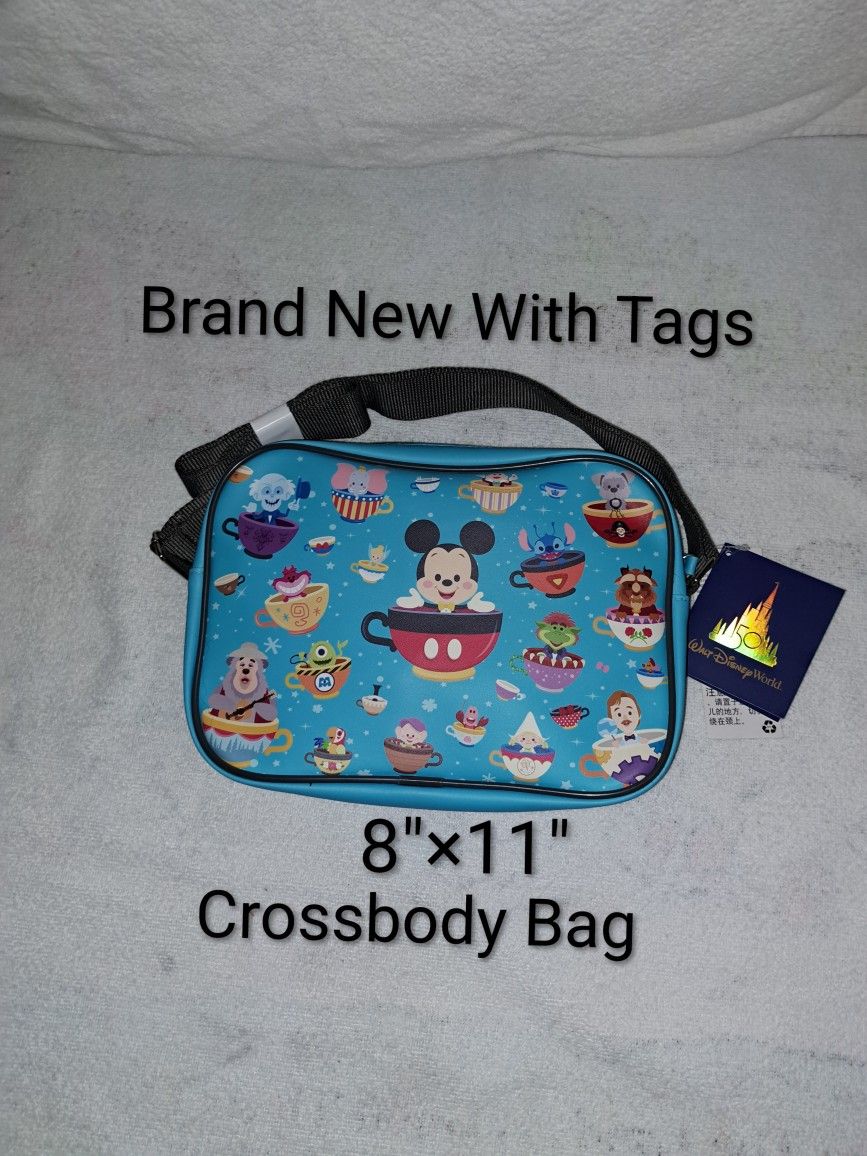 Brand New With Tags Disney Parks 50th Anniversary Jerrod Maruyama "Cuties" Collection Crossbody Purse Or Zip Lunch Bag