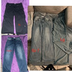 Women’s jeans and pants- 4 pair, sizes 7, 13/31, L and XL