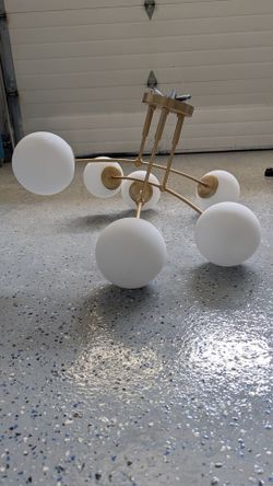 Modern Brass Globe Chandelier 5-Light