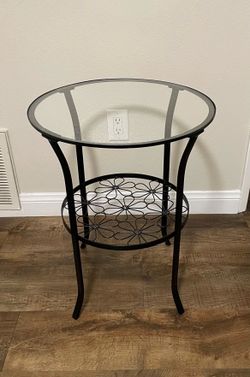 IKEA Side Table Glass Top