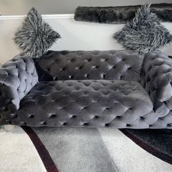 Modern velvet Sofa w/ Ottoman & RUG