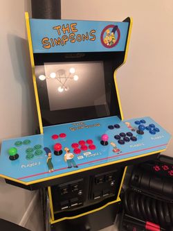 Arcade1up - The Simpsons 30th Edition Arcade with Stool and Tin with upgraded Console, Audio & 1000 games