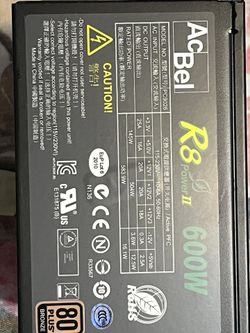 ACBEL r8 600w 80 Plus Power Supply 
