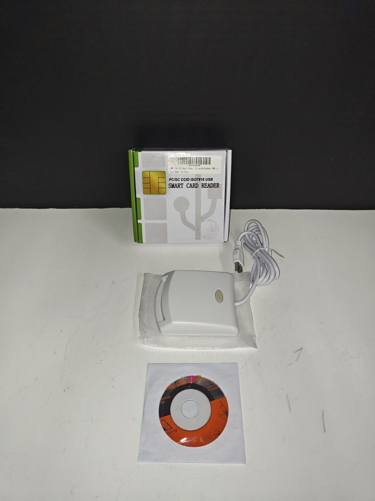 Jeerui EMV SIM eID White Smart Card Reader PC/SC CCID ISO7816 USB Portable Size