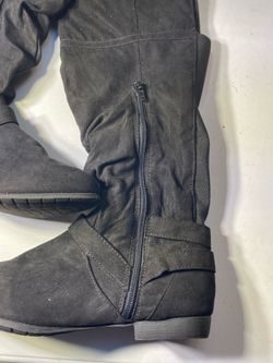 Rampage Amelia Womens Black Suede Slouchy Knee High Riding Boots Size 8.5 M