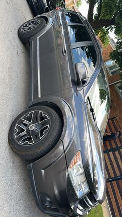 18” rims and tires universal 5x127 bolt patter. Other patter unknown probably 5x114.3 or 5x120