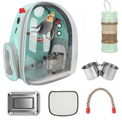 Rypet Bird Carrier Backpack Parrot Portable Breathable Bag Pet Bird Lightweight Travel Cage with Standing Perch and Stainless Steel Tray