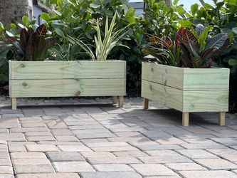 ☀️🦋 Outdoor Garden Bed Raised Planter Box Pine (MEASURES: 37”Lx13”Wx16”H) For Vegetables 🍅 Flowers 💐 Herbs 🌿 Shrubs Wooden Garden Bed