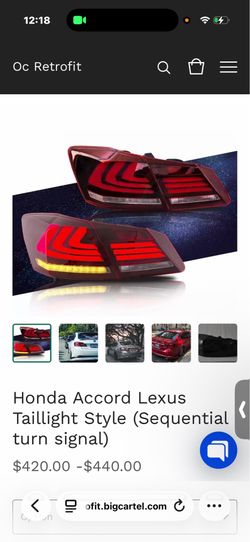 Honda Accord Lexus Taillight Style Black Tint (Sequential turn signal)