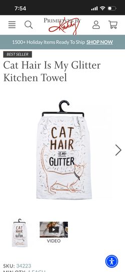 Primitives by Kathy Cat Hair Tea Towel