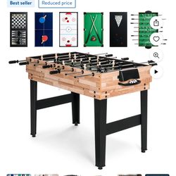 Best Choice Products 2x4ft 10-in-1 Combo Game Table Set w/ Hockey, Foosball, Pool, Shuffleboard, Ping Pong - Natural