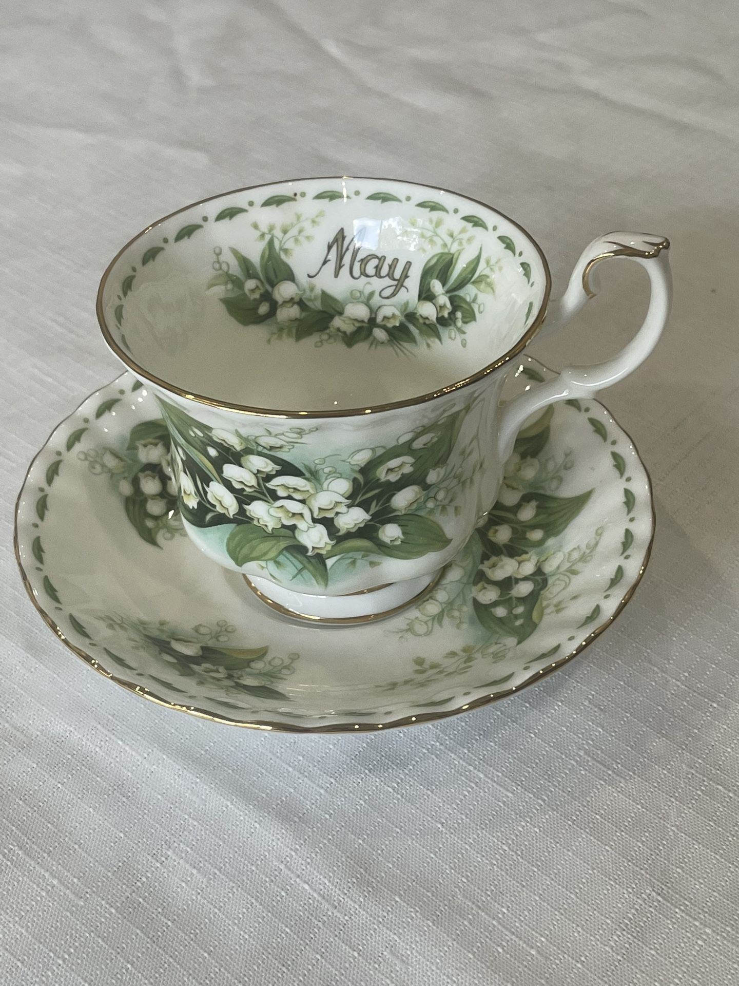Royal Albert Flower of the Month MAY Lily of the Valley Cup & Saucer Bone China