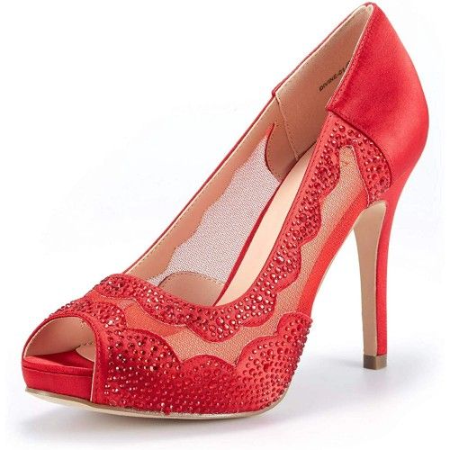 Dream Pairs Red High Heel Pump Shoes Size 5.5 M US