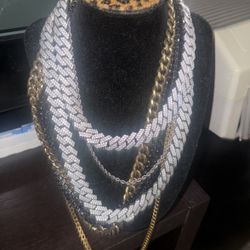 Cuban Zirconia Link Necklaces 