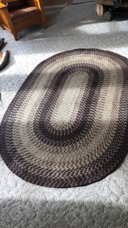 Brown braided rug