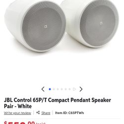 BRAND NEW  JBL 5-1/4"  CONTROL 65/T COMPACT PENDANT SPEAKER PAIR