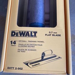 Dewalt 4.75 in. x 14 in. Gold Stainless Steel Flat Trowel with Leather Handle