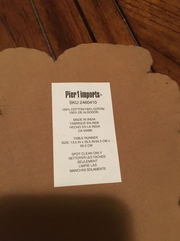 Pier 1 beaded butterfly table runner for Sale in Dearborn Heights, MI