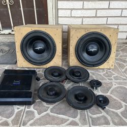 Alpine Speakers, Alpine Amp, Skar Audio Subs/w box