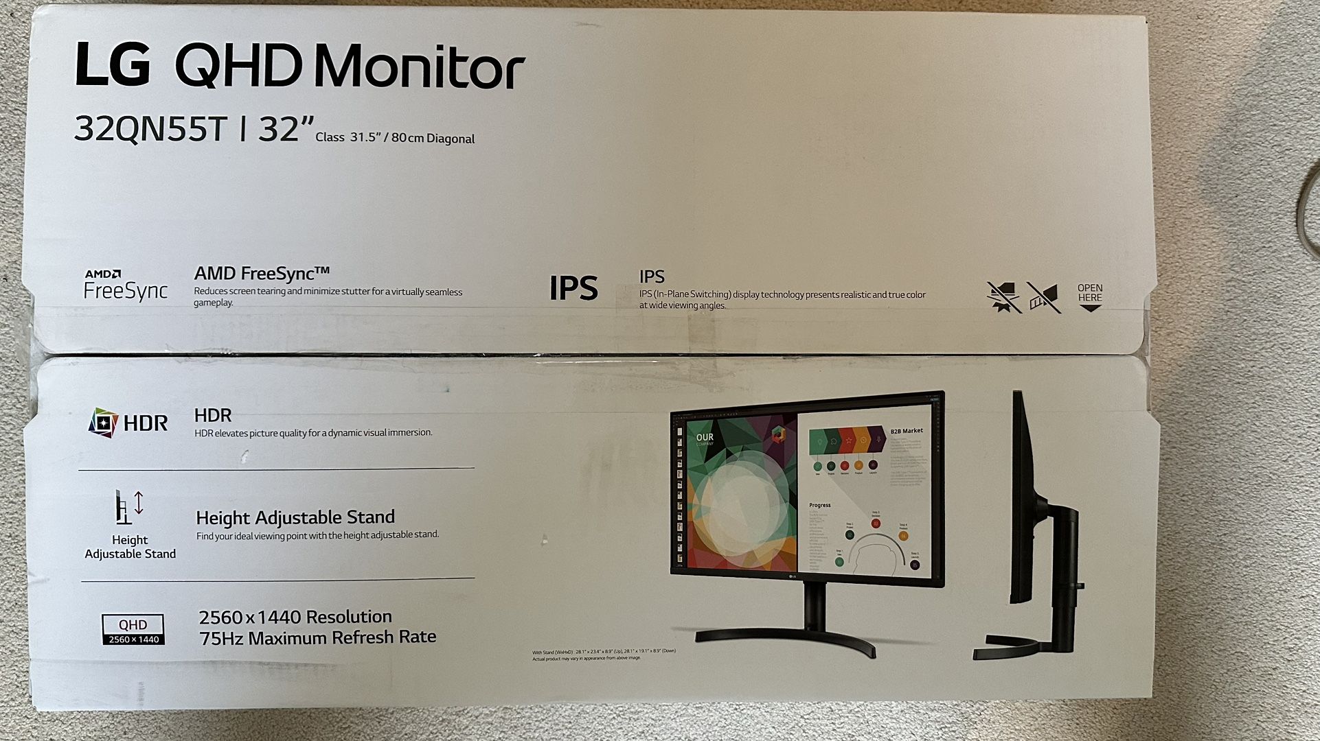 LG 32” QHD Monitor 75hz
