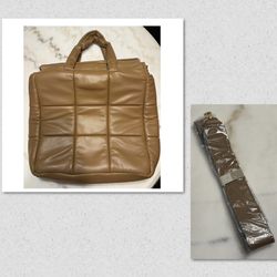 15x17” Brown Puffy Tote Bag  