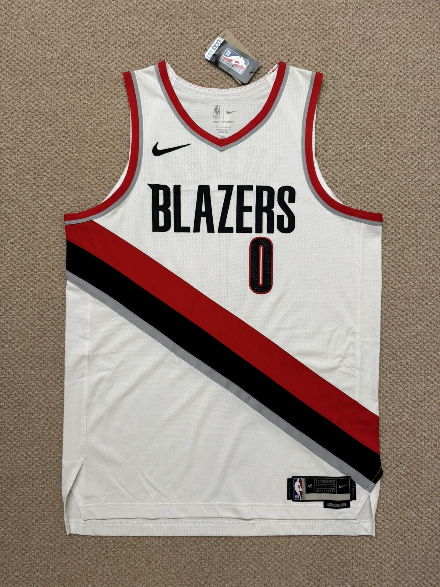 Nike Damian Lillard Portland Trail Blazers AUTHENTIC Association Jersey 48 L