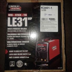 Lincoln Electric 140 Amp LE31MP Multi-Process Stick/MIG/Flux-Core/TIG, 120V, Aluminum Welder 